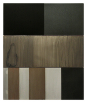 Composición # 1 Técnica mixta sobre baldas metálicas  900x750 mm.