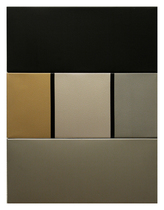 Composición # 2 Técnica mixta sobre baldas metálicas  900x750 mm.