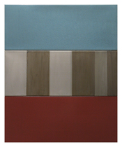 Composición # 4 Técnica mixta sobre baldas metálicas  900x750 mm.