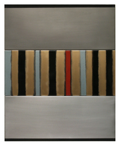 Composición # 5 Técnica mixta sobre baldas metálicas  900x750 mm.