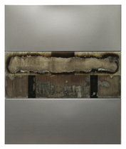 Bandera # 5      técnica mixta sobre baldas metálicas                            900x750 mm.